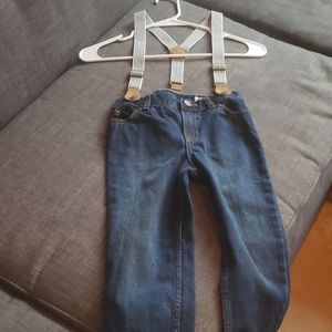 Boys jeans straight leg with striped button on sus